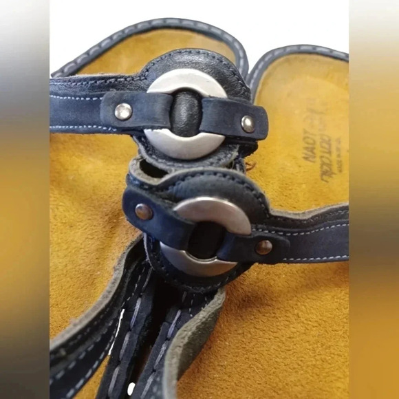 NOAT  Open Toe Blue Leather Flat Sandals Size 42/11 - Picture 8 of 9